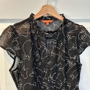 ModCloth Sheer Black Cat Dress